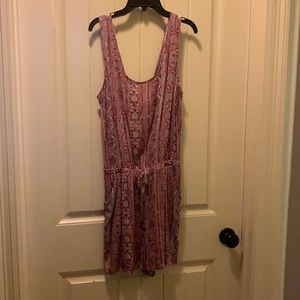 PINK ROSE size Large romper with keyhole in back